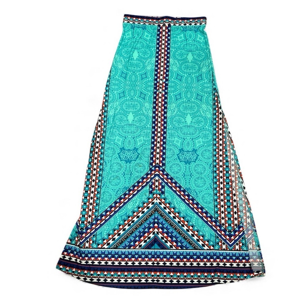 Charlotte Russe Teal and Navy Maxi Skirt